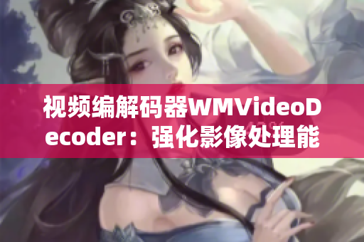 视频编解码器WMVideoDecoder：强化影像处理能力，提升观赏体验