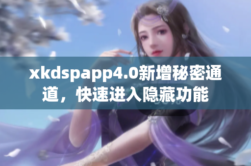 xkdspapp4.0新增秘密通道，快速进入隐藏功能