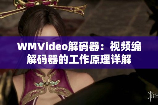 WMVideo解码器：视频编解码器的工作原理详解