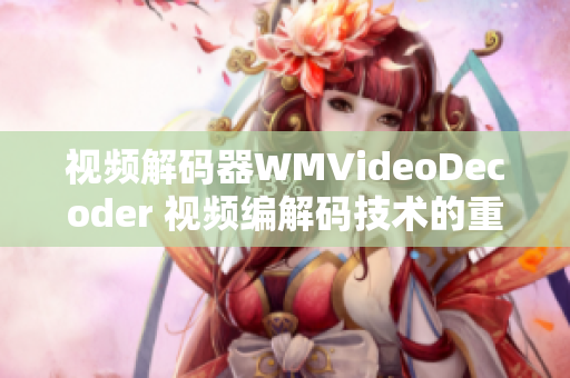 视频解码器WMVideoDecoder 视频编解码技术的重要组成部分