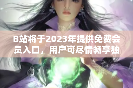 B站将于2023年提供免费会员入口，用户可尽情畅享独家内容