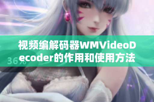 视频编解码器WMVideoDecoder的作用和使用方法