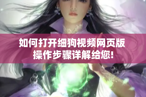 如何打开细狗视频网页版 操作步骤详解给您!