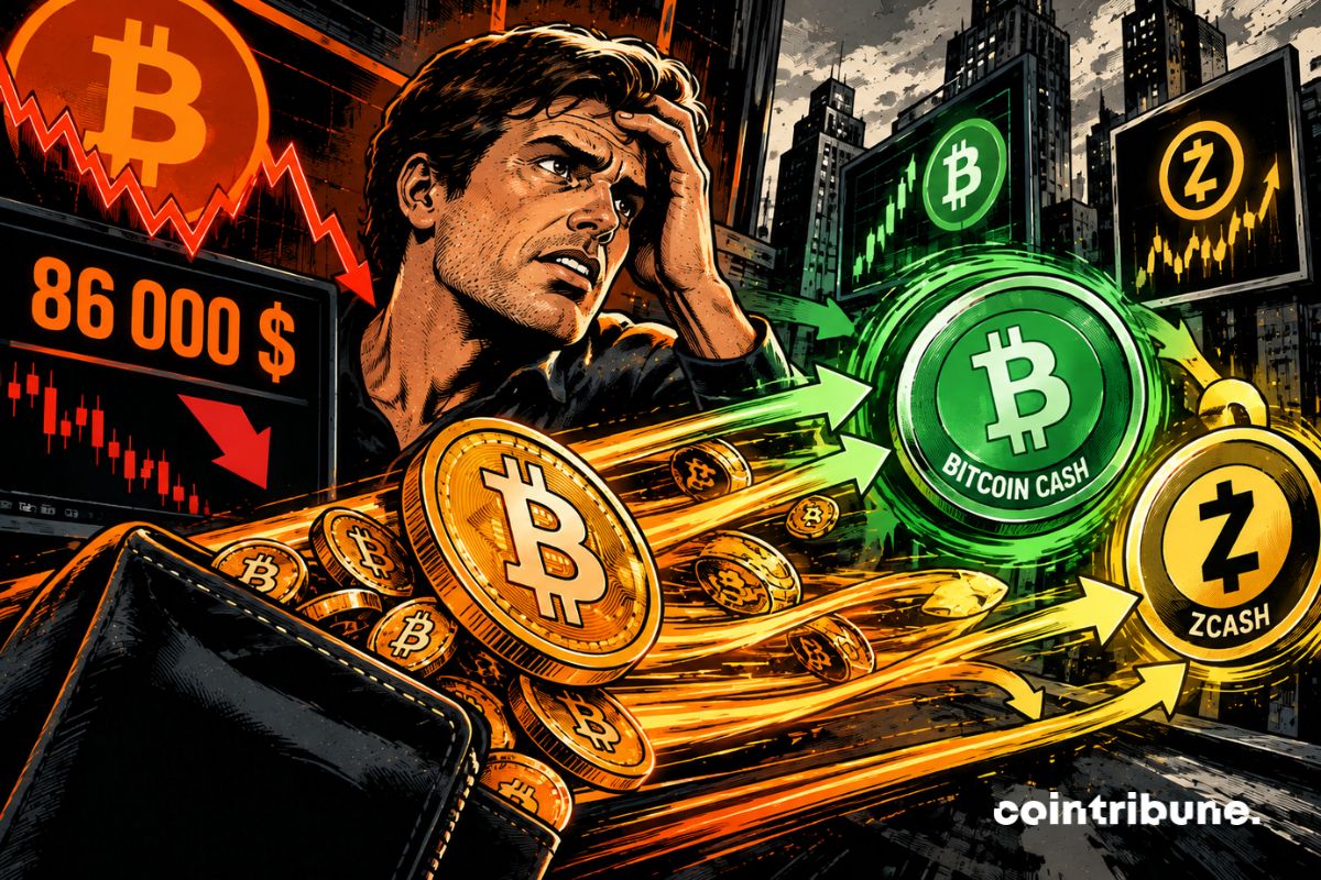 当比特币低于86000美元时，资金流向比特币现金和Zcash