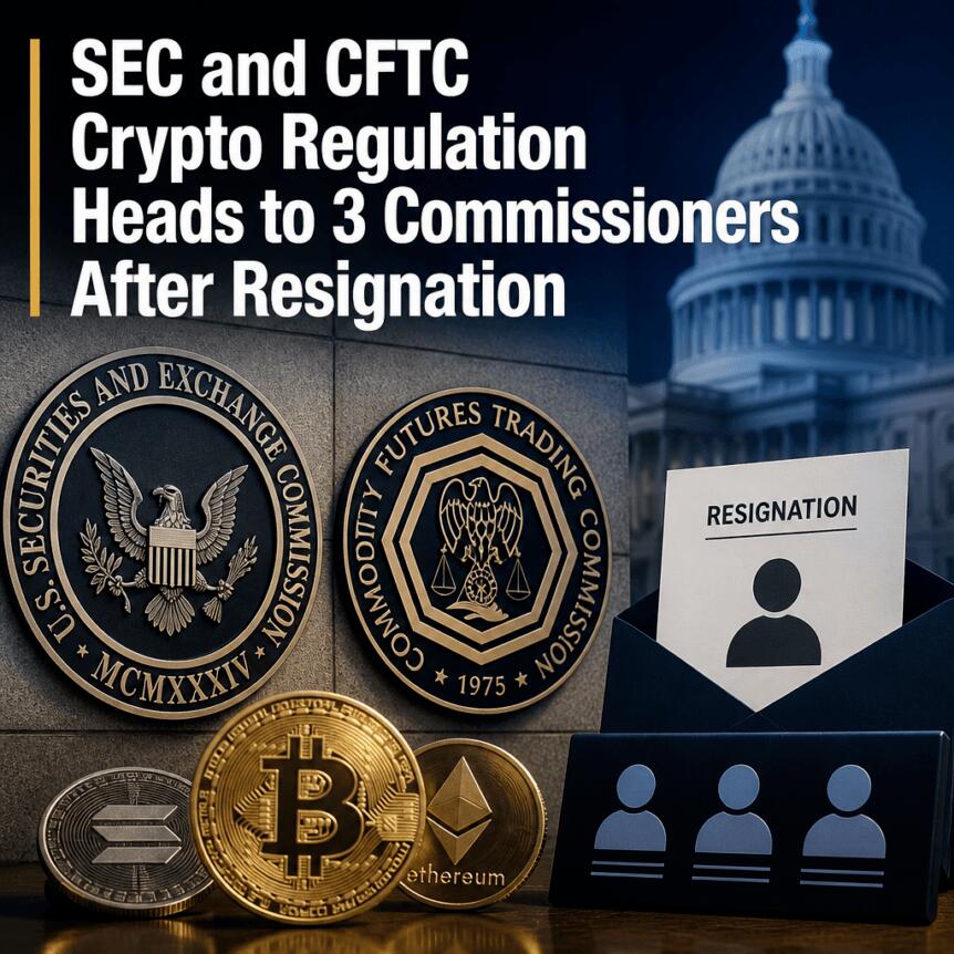SEC和CFTC加密货币监管负责人在辞职后转为三名专员