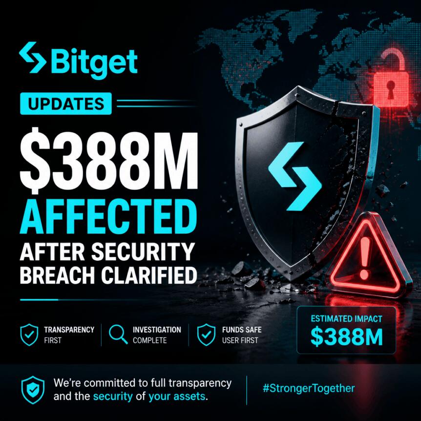 Bitget更新：安全漏洞事件澄清，3.88亿美元受影响