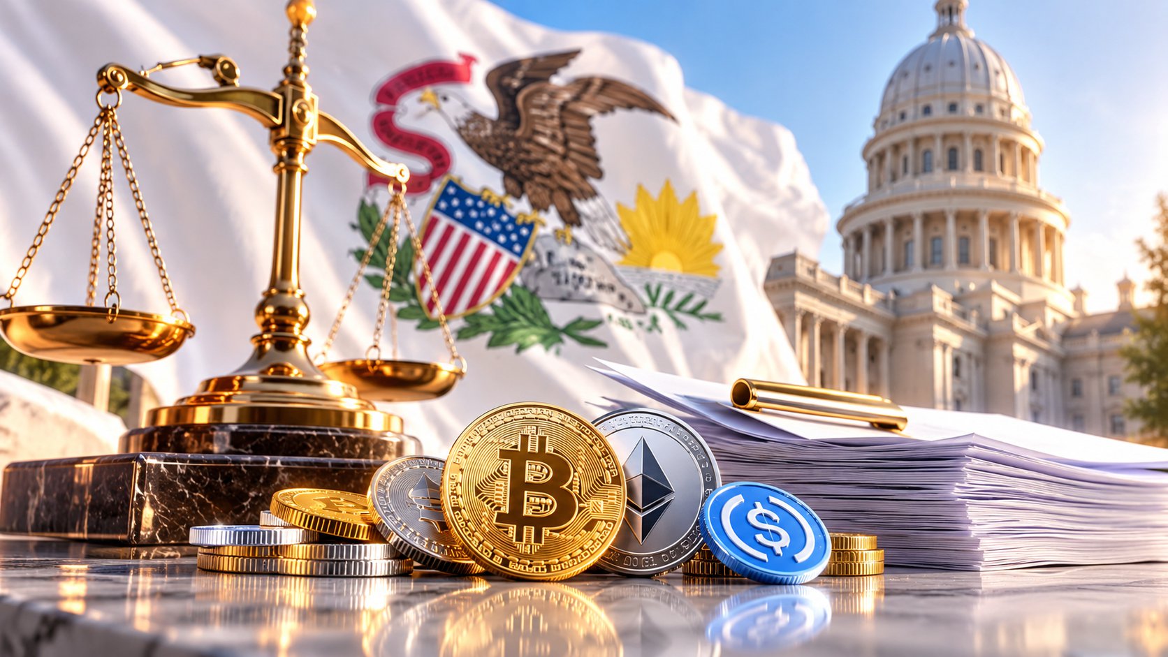 伊利诺伊州草案细则详述2027年前启动的0.2%加密货币交易税