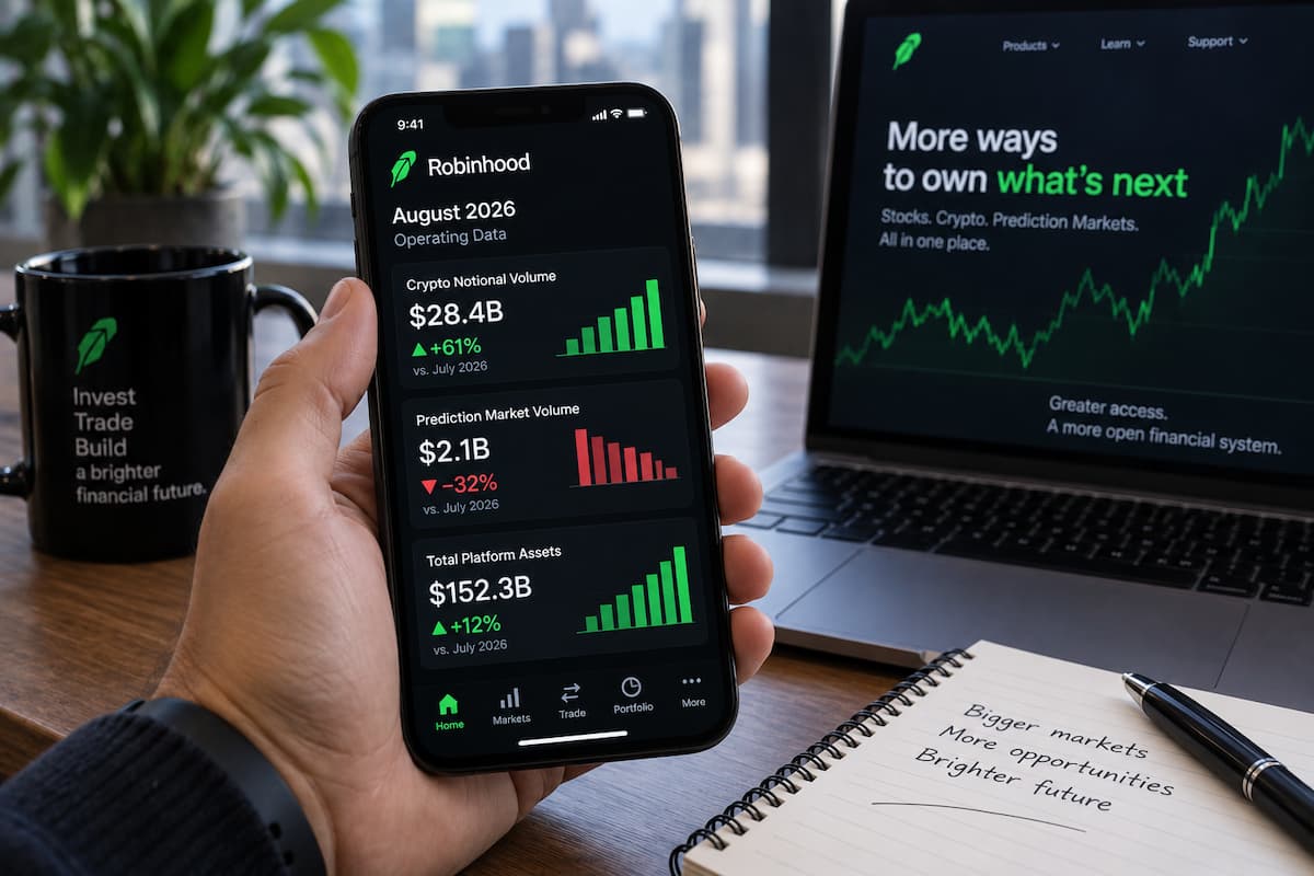 Robinhood加密货币交易量在8月运营数据中激增