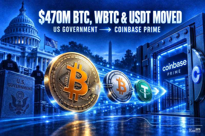 美国政府向Coinbase Prime转移4.7亿美元比特币、WBTC和USDT