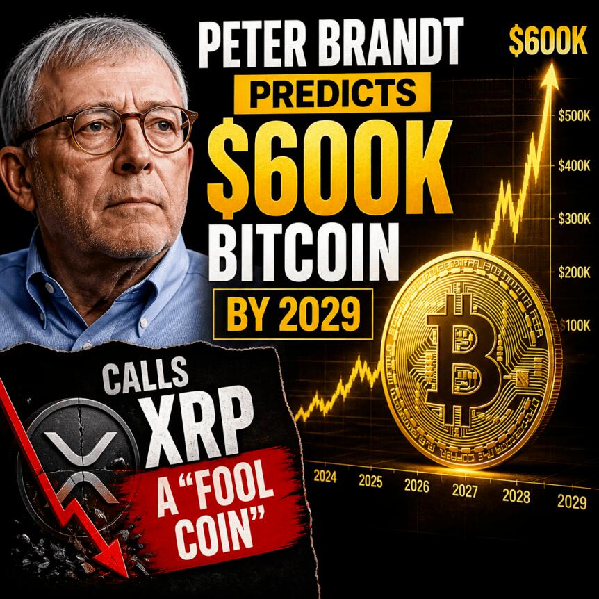 Peter Brandt预测比特币2029年达60万美元，称XRP为“傻瓜币”