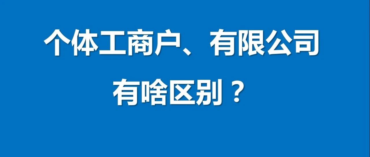 普通人必懂!个体户、个独、有限公司到底有啥区别?看懂不吃亏