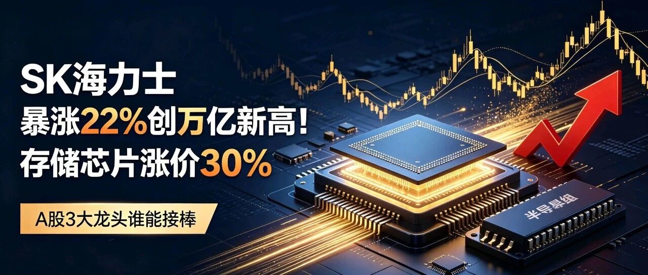 SK海力士暴涨22%创万亿新高!存储芯片涨价30%,A股3大龙头谁能接棒