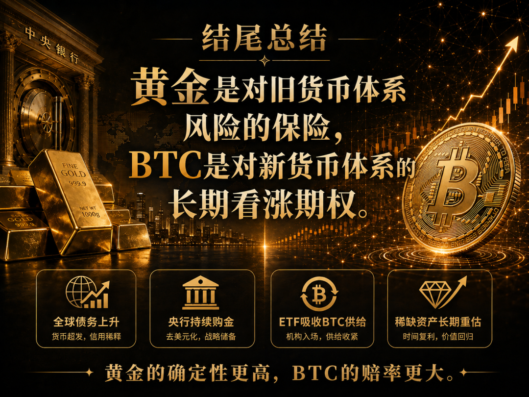 全文结论：黄金是保险，BTC 是期权